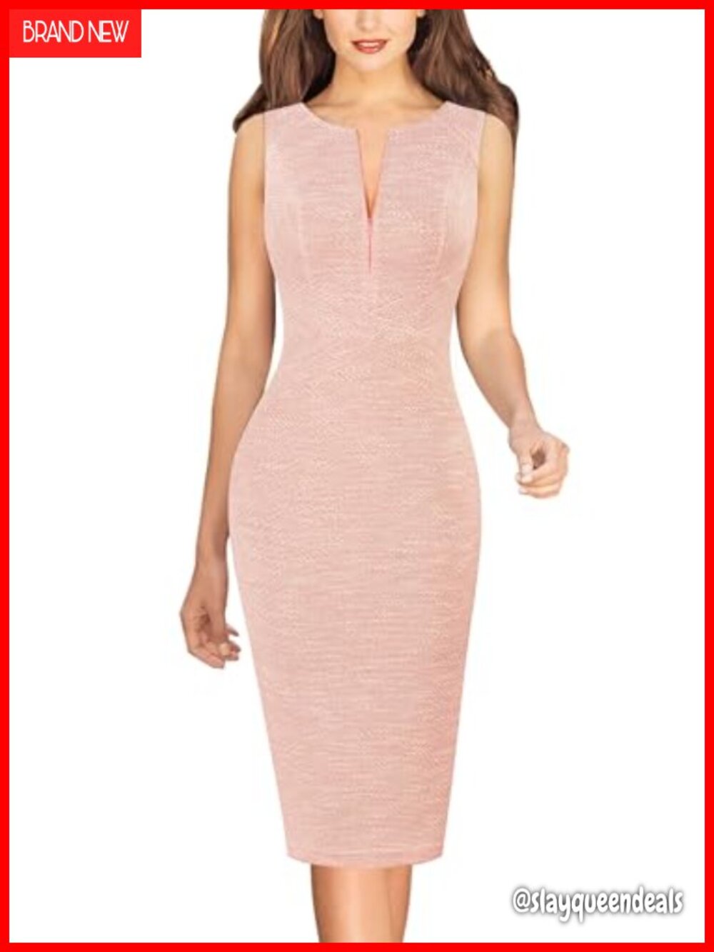Front Zipper Work Business Office Slim Bodycon Church Dress